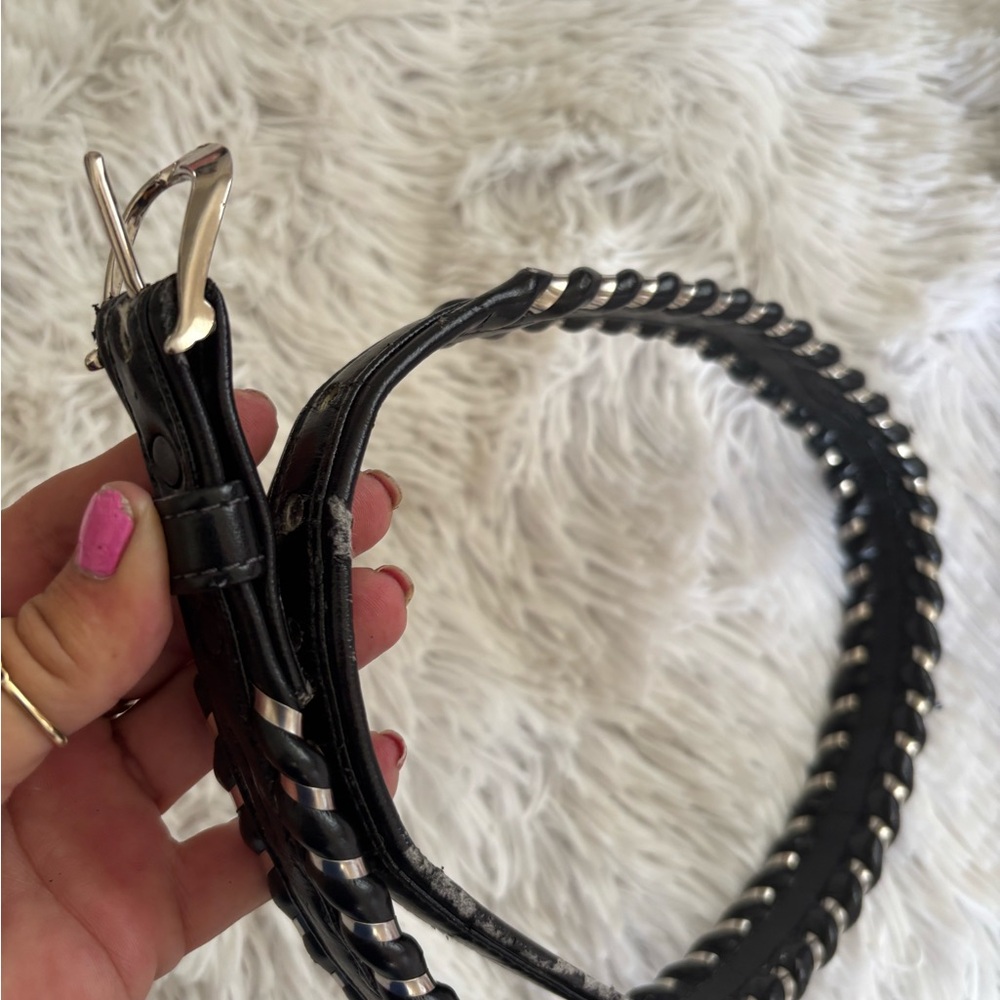 Mallory size 26 Black Leather Women's Belt